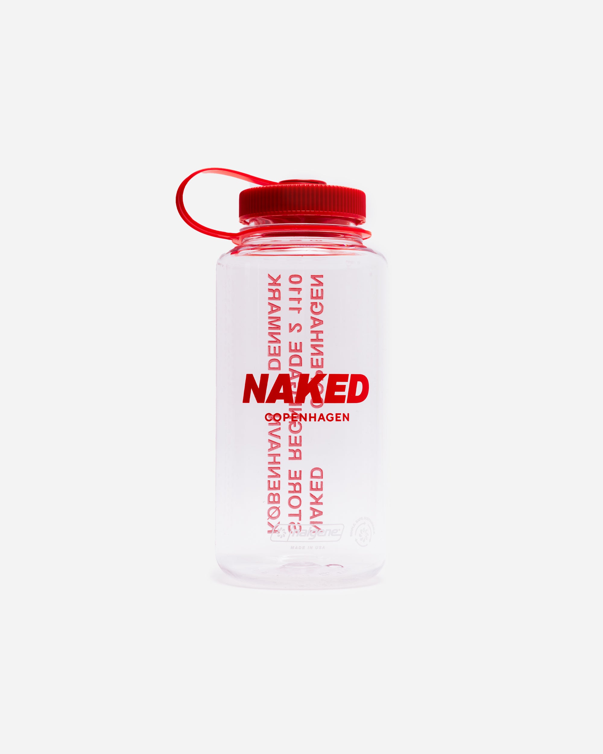NAKED COPENHAGEN The 32oz Clear Red Clear Red NPRINT-BOTTLE-1
