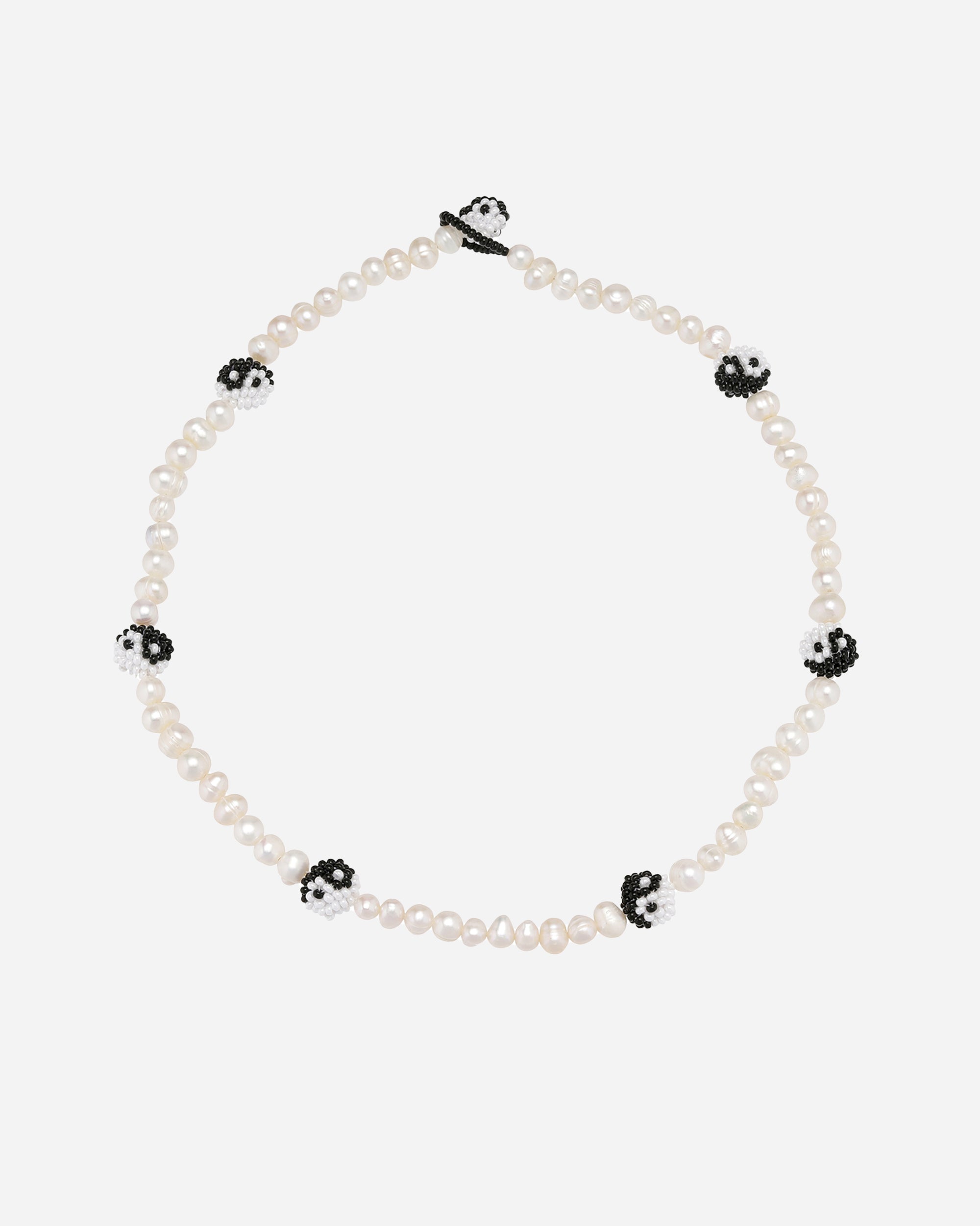 Pearly Black White Yin Yang Necklace